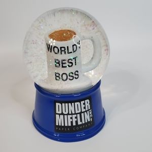 The office world's best boss mug snow globe gift tv show